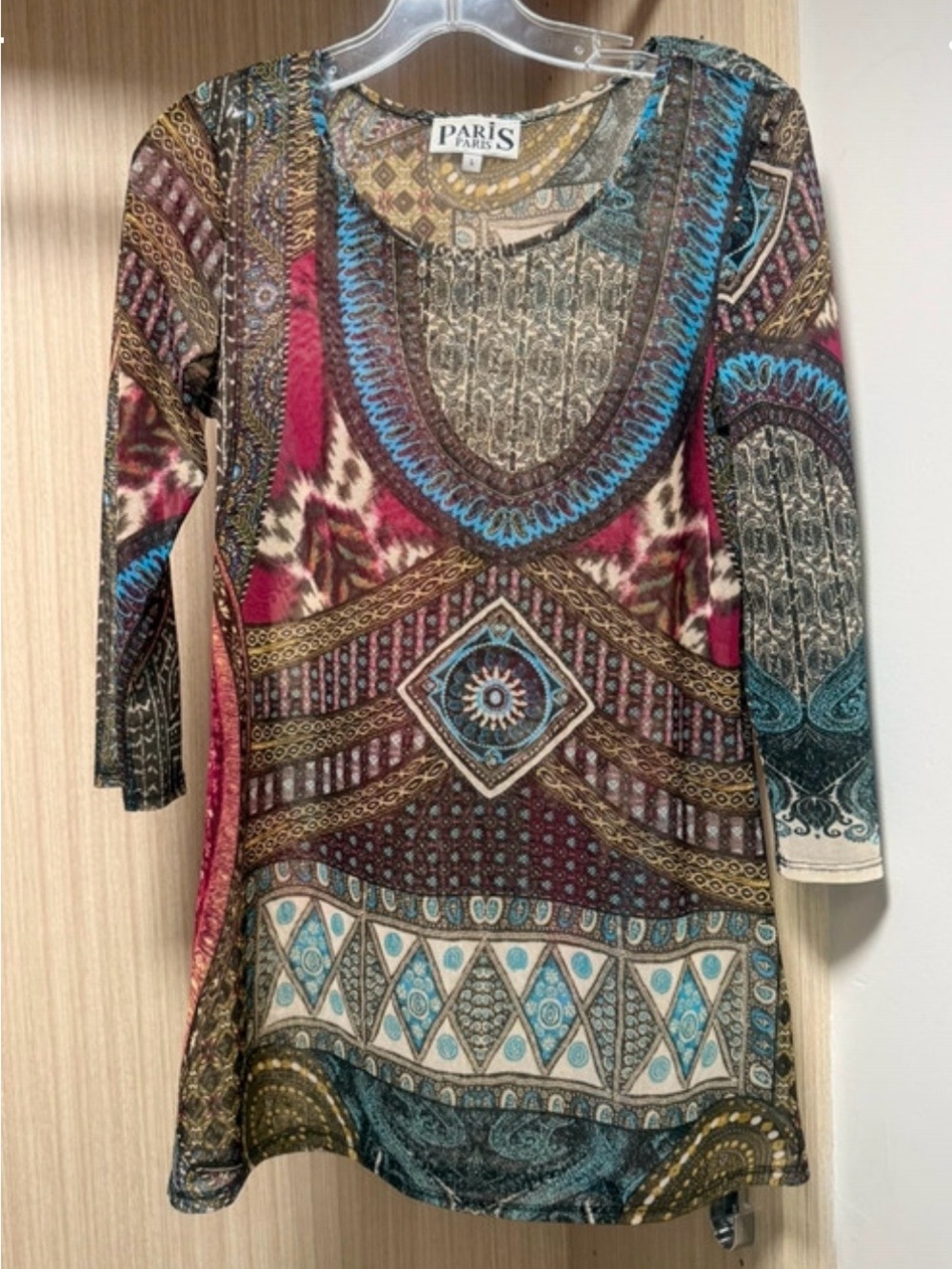 Paris Paris Printed Boho Scoop-Neck Tunic - Multicolor